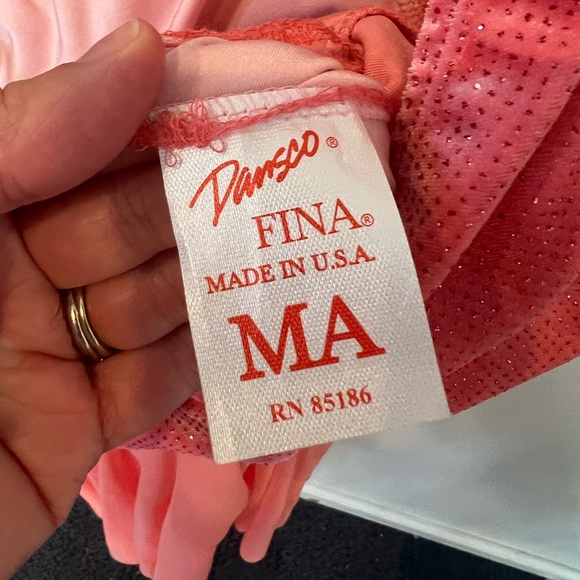 Dansco lyrical dance costume, peach, one shoulder, size MA - Picture 3 of 8